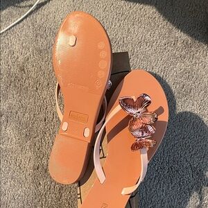 Melissa Coral Sandals with Butterfly Detail